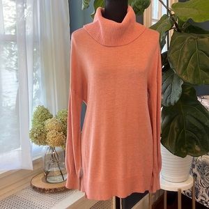Loft NWT pink cowl neck / turtleneck tunic sweater, size L